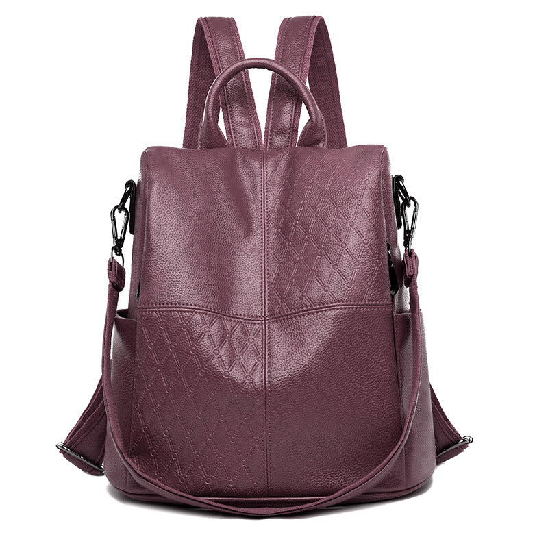 3 in 1 Fashion Women Anti-Theft Backpack High Split Vintage Leather