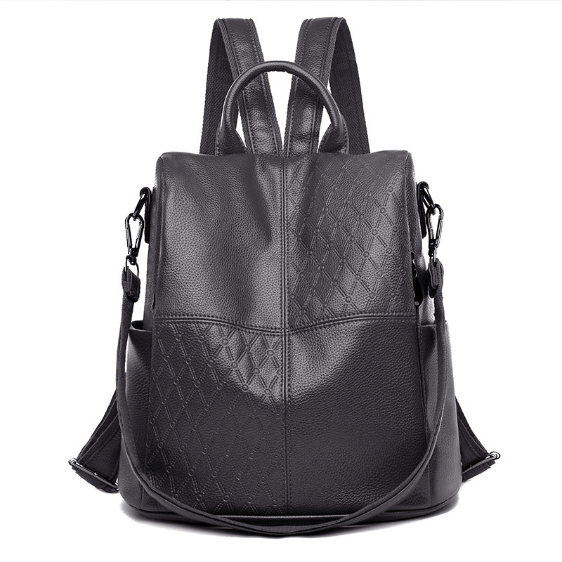 3 in 1 Fashion Women Anti-Theft Backpack High Split Vintage Leather