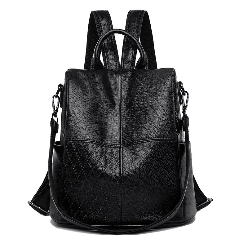 3 in 1 Fashion Women Anti-Theft Backpack High Split Vintage Leather