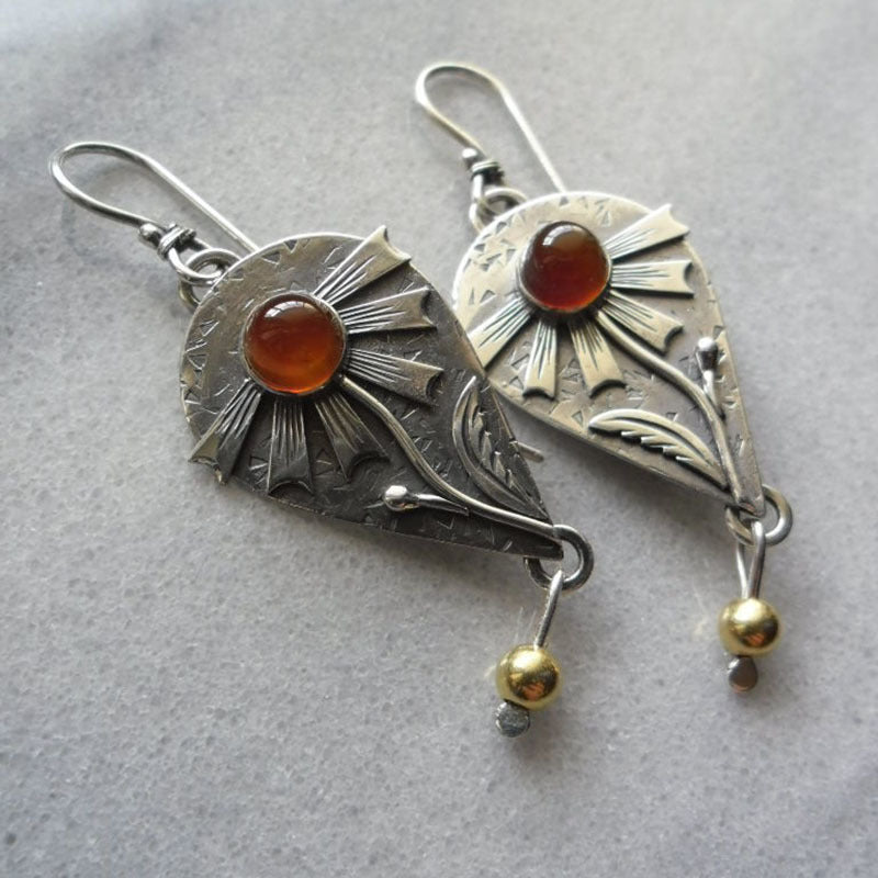 Vintage Ancient Bronze Plant Flower Earrings For Women