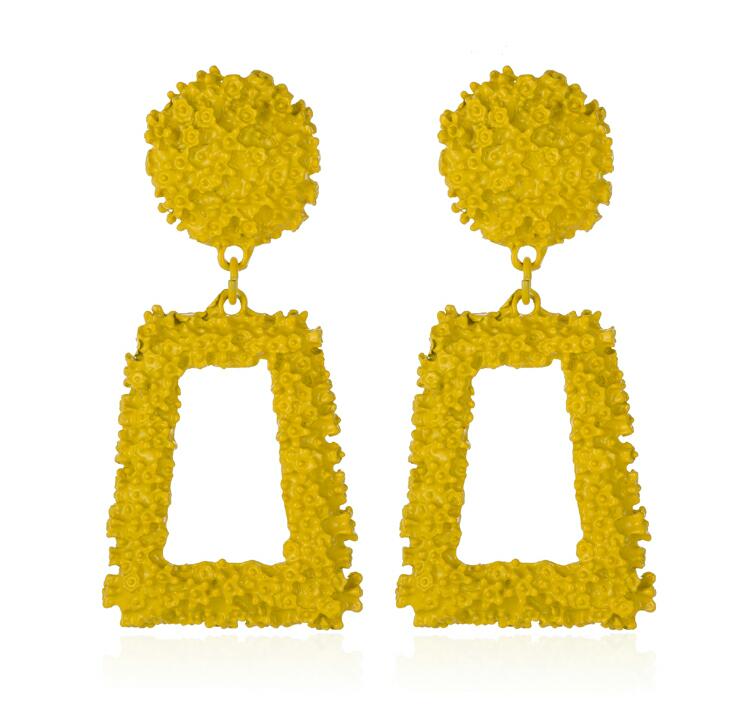 Big Vintage Earrings for Women Gold Silver Black Geometric Statement Earring Metal Earing Hanging Fashion Jewelry