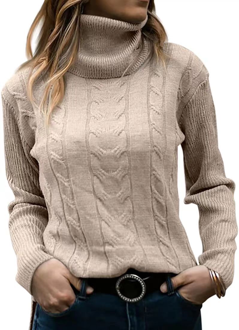 Solid Color Polo Collar Bottoming Sweater Autumn And Winter Vintage Twisted Pattern Sweater For Women