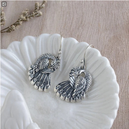 Creative Vintage Peacock Long Earrings For Women In Ethnic Style