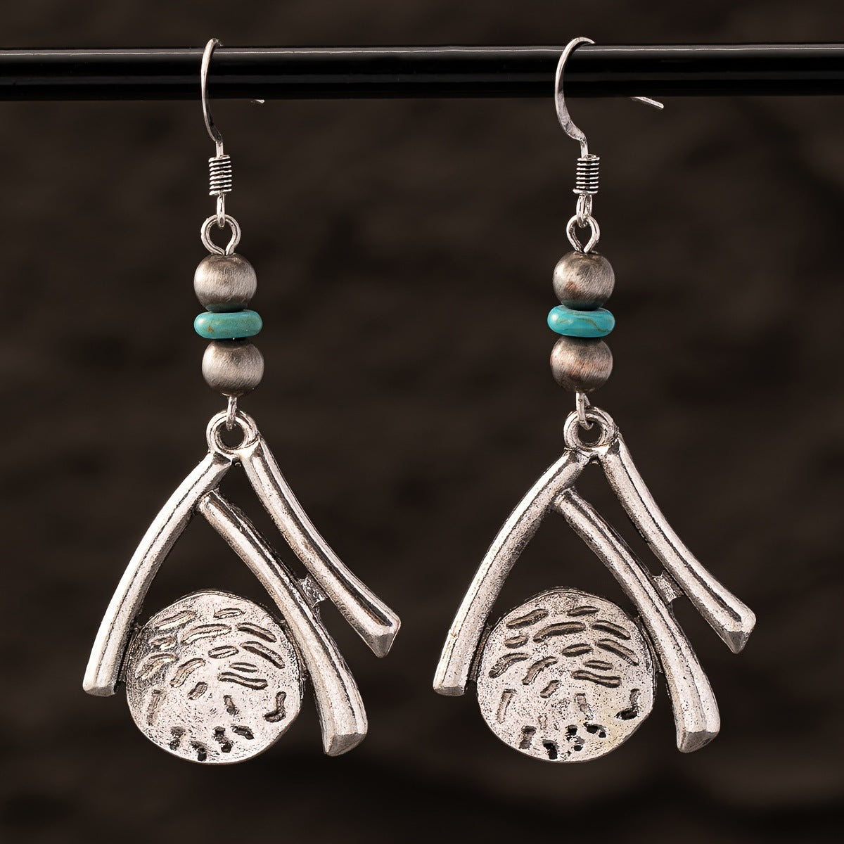 Vintage Turquoise Decorative Earrings For Women