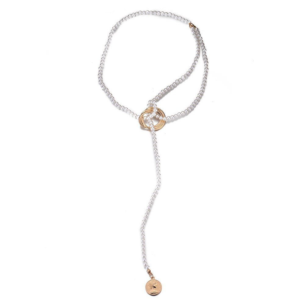 Vintage Wedding Pearl Portrait Coin Accessories Women