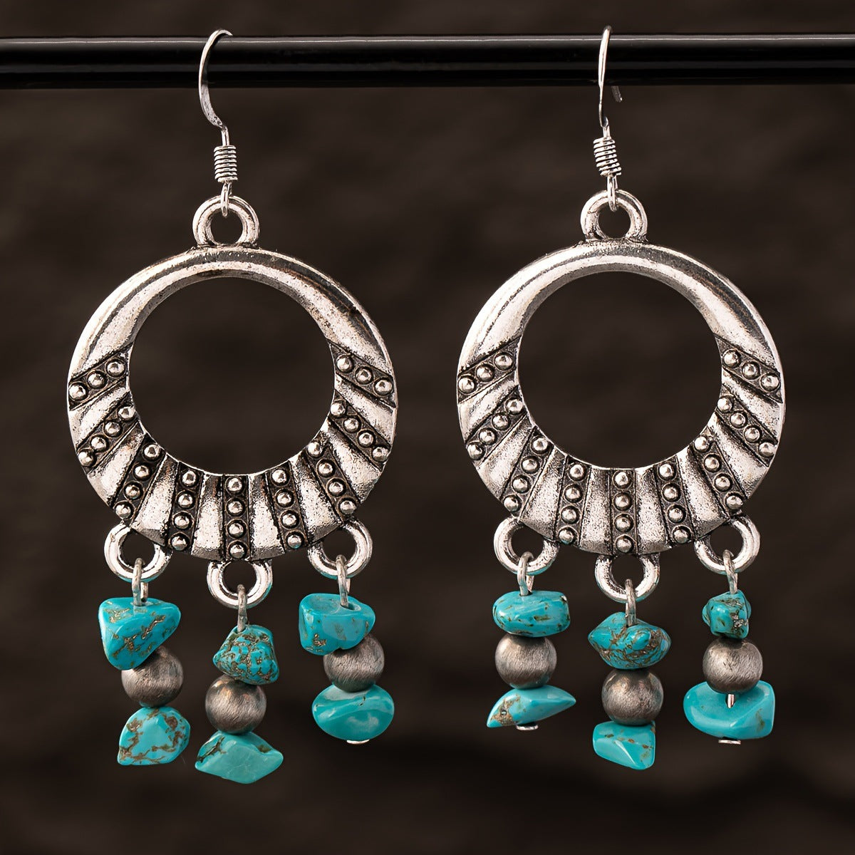 Vintage Turquoise Decorative Earrings For Women
