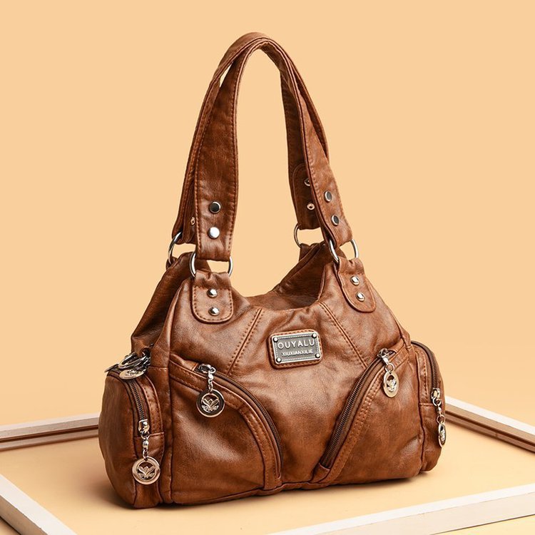 Vintage Soft Leather New Diagonal Single Shoulder Bag For Women