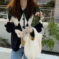 Vintage Rhombus Long Sleeve Knitted Cardigan Women