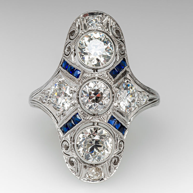 Vintage Geometric Vintage Ring Women