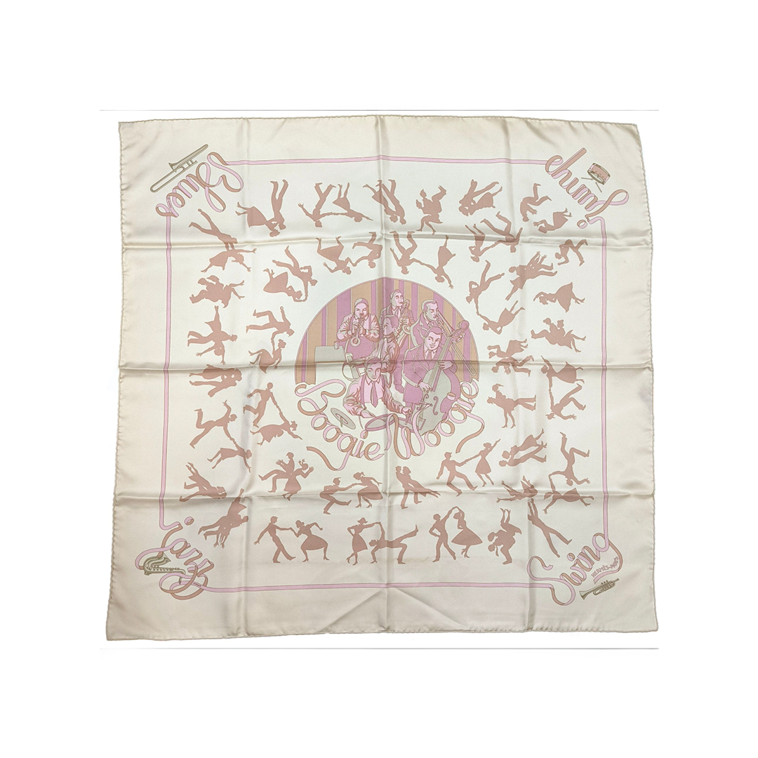 Boogie Woogie Jazz Scarf by Swing | Stylish Silk Square | 90x90 cm