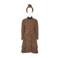 Women > Elegant Brown Wool Blend Dress with Pockets and Belt