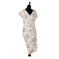 Women > Estim Nation > Floral Print Wrap Dress > Elegant Fit > Cream/Black