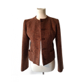 Women's Brown Tweed Blazer Jacket - Stylish & Versatile Fit