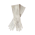 Women's Elegant White Leather Gloves - Classic Long Fit