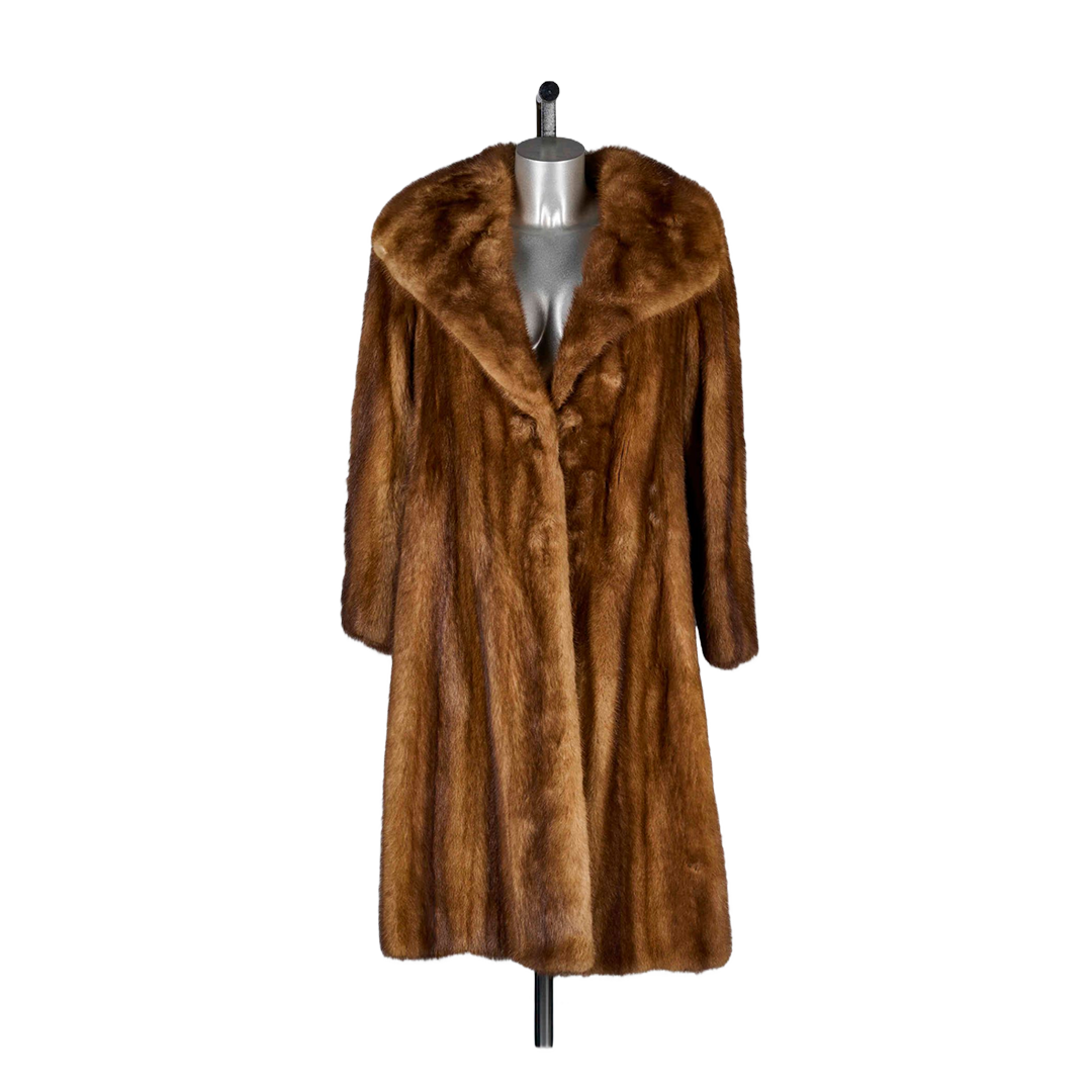 Women's Vintage Faux Fur Coat - Luxurious Brown Overcoat