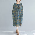 Cotton Linen Vintage Double Sleeve Fringe Dress Women