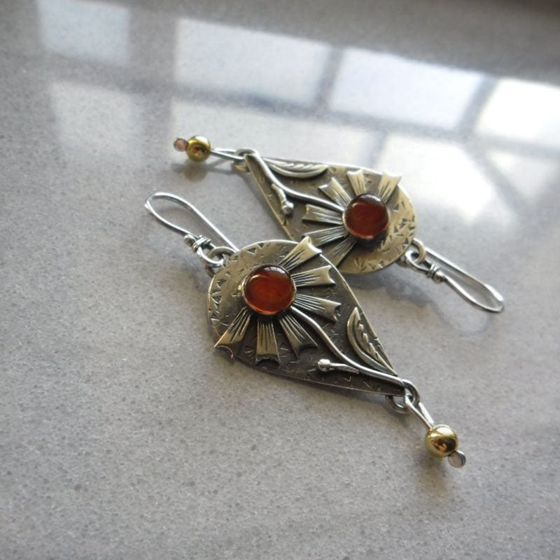 Vintage Ancient Bronze Plant Flower Earrings For Women