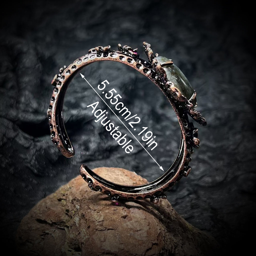 Vintage Bronze Open-End Adjustable Flower-Holder Bracelet For Women