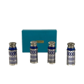 Beaumont Silver Plated Salt and Pepper Shaker Set with Blue Accents