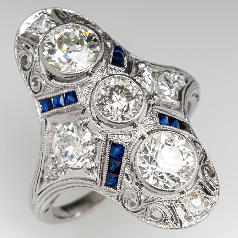Vintage Geometric Vintage Ring Women