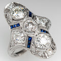 Vintage Geometric Vintage Ring Women