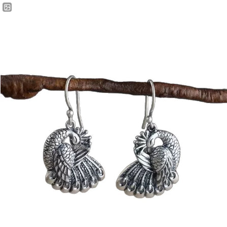 Creative Vintage Peacock Long Earrings For Women In Ethnic Style